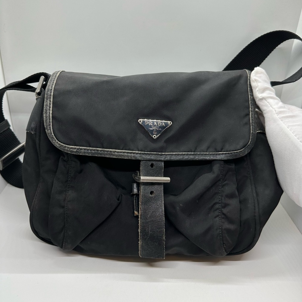 Prada Black Nylon Crossbody Messenger Bag